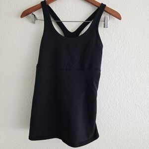 Lululemon Power Y Tank Top Womens Sz 8 Black Racerback EUC NO PADS